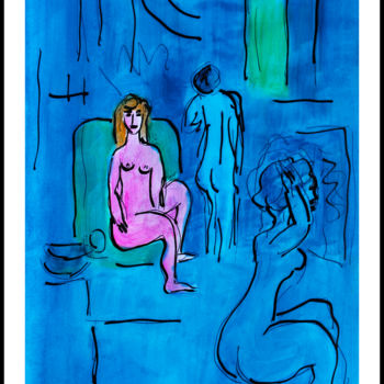 Peinture intitulée "Hommage à Raoul Dufy" par Jean Mirre, Œuvre d'art originale, Huile