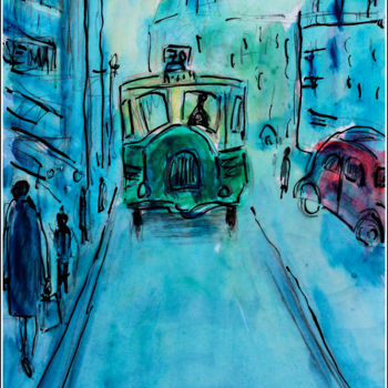 Malarstwo zatytułowany „LIGNE 70,PARIS” autorstwa Jean Mirre, Oryginalna praca, Olej