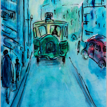 Schilderij getiteld "LIGNE 70,PARIS" door Jean Mirre, Origineel Kunstwerk, Olie