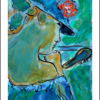 Pittura intitolato "Chapeau (d'après De…" da Jean Mirre, Opera d'arte originale, Olio