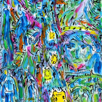 Картина под названием "WILD CITY" - Jean Mirre, Подлинное произведение искусства, Масло