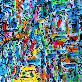 Pittura intitolato "4th STREET" da Jean Mirre, Opera d'arte originale, Olio