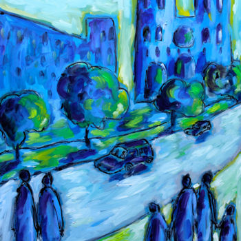 Pintura titulada "Touristes à Notre-D…" por Jean Mirre, Obra de arte original, Oleo