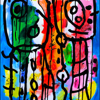 Malerei mit dem Titel "NEWLYWEDS" von Jean Mirre, Original-Kunstwerk, Acryl