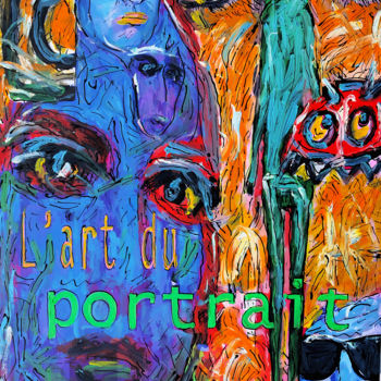 Schilderij getiteld "L'art du portrait" door Jean Mirre, Origineel Kunstwerk, Inkt