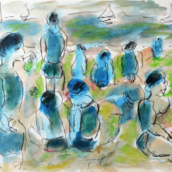 「Coney Island」というタイトルの絵画 Jean Mirreによって, オリジナルのアートワーク, オイル