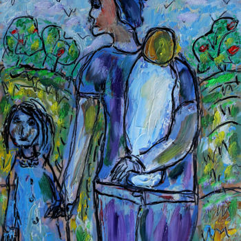 「Mamma mia」というタイトルの絵画 Jean Mirreによって, オリジナルのアートワーク, オイル