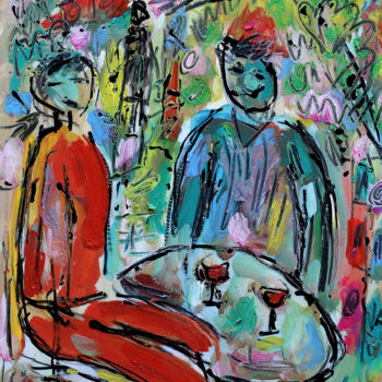 Painting titled "FRIENDSHIP" by Jean Mirre, Original Artwork, Oil