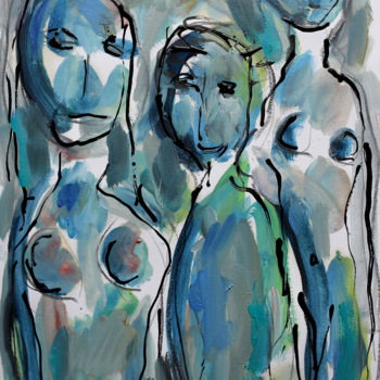 Peinture intitulée "LADIES AND GENTLEMAN" par Jean Mirre, Œuvre d'art originale, Huile