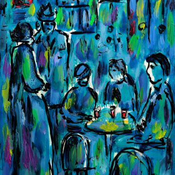 Pintura titulada "BLUE PARIS" por Jean Mirre, Obra de arte original, Oleo