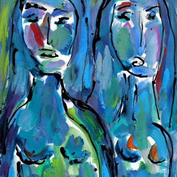 Картина под названием "You've got a friend" - Jean Mirre, Подлинное произведение искусства, Масло