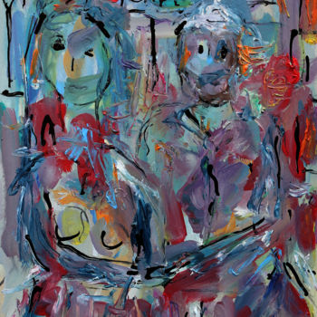 Peinture intitulée "LE MARIAGE" par Jean Mirre, Œuvre d'art originale, Huile