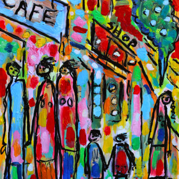 绘画 标题为“Café naïf” 由Jean Mirre, 原创艺术品, 油