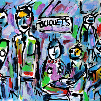 Painting titled "FOUQUET'S" by Jean Mirre, Original Artwork, Oil