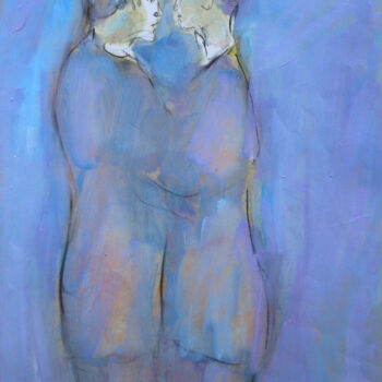 Картина под названием "Z'amants" - Jean Mirre, Подлинное произведение искусства, Масло