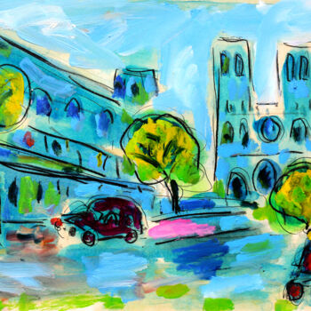 Pintura intitulada "Simple Paris" por Jean Mirre, Obras de arte originais, Óleo