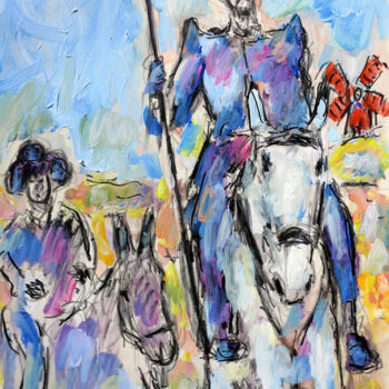 Pintura titulada "Don Quijote" por Jean Mirre, Obra de arte original, Oleo