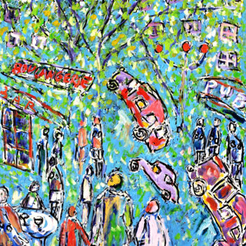 Malarstwo zatytułowany „La vie parisienne1” autorstwa Jean Mirre, Oryginalna praca, Olej