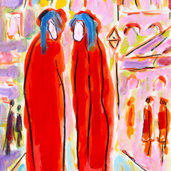 Peinture intitulée "Sœurs" par Jean Mirre, Œuvre d'art originale, Huile
