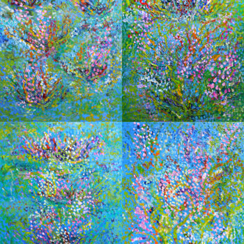 제목이 "Polyptique Les jour…"인 미술작품 Jean Mirre로, 원작, 기름 나무 들것 프레임에 장착됨