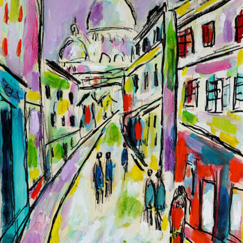 제목이 "Montmartre d'Utrillo"인 미술작품 Jean Mirre로, 원작, 기름