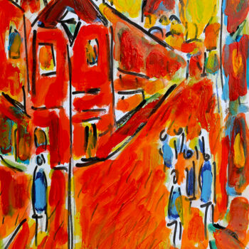 Painting titled "Consulat rouge1" by Jean Mirre, Original Artwork, Oil