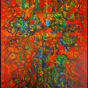 Malarstwo zatytułowany „RHAPSODY IN ROUGE” autorstwa Jean Mirre, Oryginalna praca, Olej