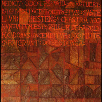 Pittura intitolato "HIC EPISCOPUS" da Jean Mirre, Opera d'arte originale, Olio