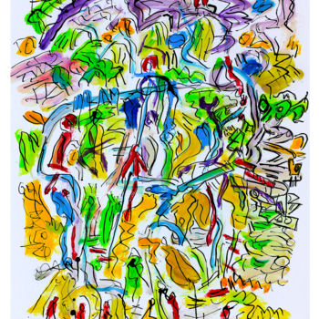 「LANDSCAPE COMPOSITI…」というタイトルの絵画 Jean Mirreによって, オリジナルのアートワーク, インク
