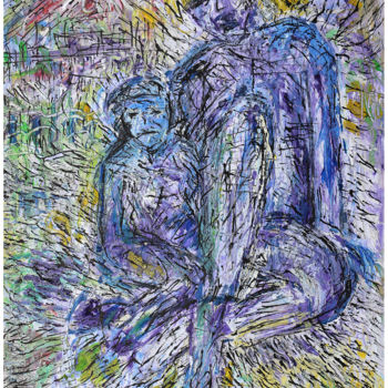 Картина под названием "Les migrants (après…" - Jean Mirre, Подлинное произведение искусства, Чернила