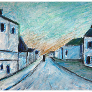 Painting titled "Rue de village" by Jean Mirre, Original Artwork, Acrylic