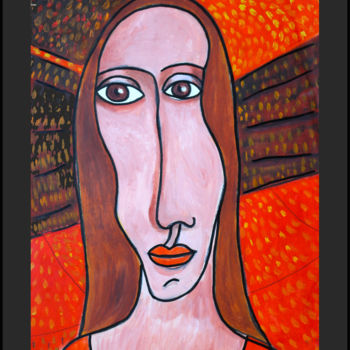 Pintura intitulada "Jeune femme" por Jean Mirre, Obras de arte originais, Tinta