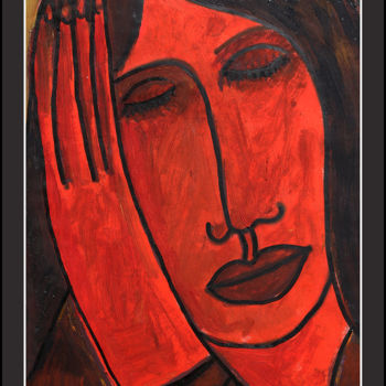 Картина под названием "LA DORMEUSE" - Jean Mirre, Подлинное произведение искусства, Масло