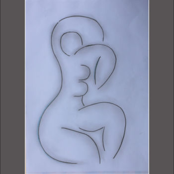 Desenho intitulada "NUDE MODEL" por Jean Mirre, Obras de arte originais, Lápis