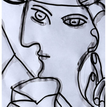 Drawing titled "HOMMAGE à PICASSO…" by Jean Mirre, Original Artwork, Ink