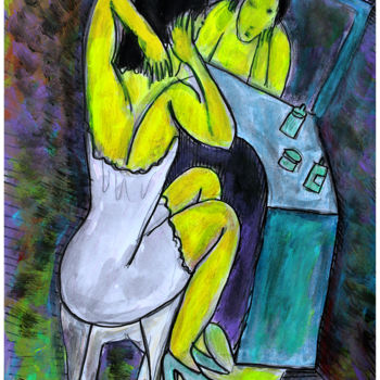 Painting titled ""Hommage à Kirchner…" by Jean Mirre, Original Artwork, Acrylic