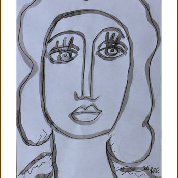 Painting titled "LADY GREY" by Jean Mirre, Original Artwork, Ink