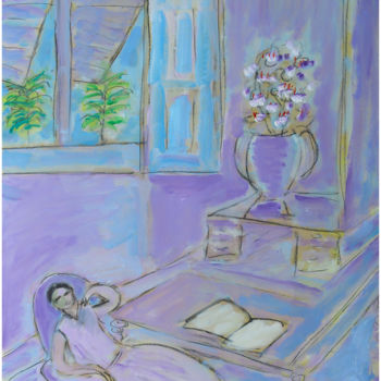 Pittura intitolato "LA SIESTE DE MATISS…" da Jean Mirre, Opera d'arte originale, Olio