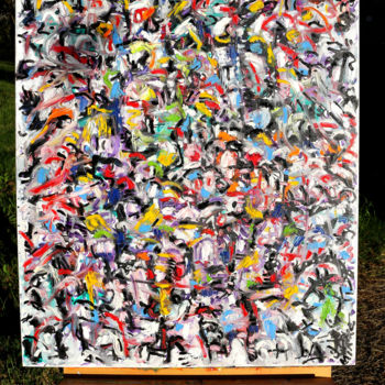 Картина под названием "CITY JAZZ" - Jean Mirre, Подлинное произведение искусства, Масло