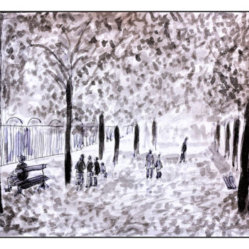 绘画 标题为“Paris: Place des Vo…” 由Jean Mirre, 原创艺术品, 墨