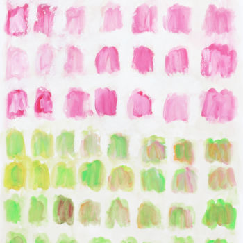 Картина под названием "PINK AND GREEN" - Jean Mirre, Подлинное произведение искусства, Масло