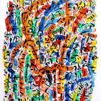 Картина под названием "CHAPTER" - Jean Mirre, Подлинное произведение искусства, Масло