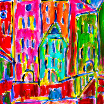 Schilderij getiteld "DUBLIN ON MY MIND" door Jean Mirre, Origineel Kunstwerk, Acryl