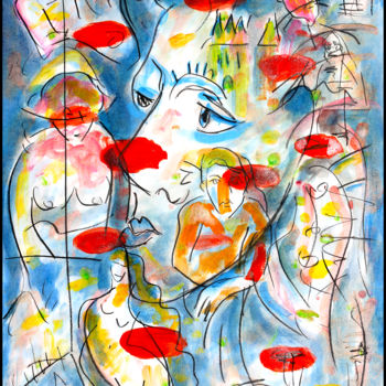 Malerei mit dem Titel "LA BELLE AU BOIS DO…" von Jean Mirre, Original-Kunstwerk, Öl