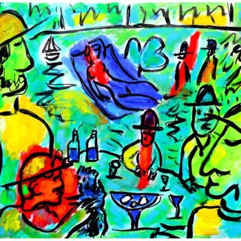 Peinture intitulée "SUMMERTIME IN DEMOC…" par Jean Mirre, Œuvre d'art originale, Encre