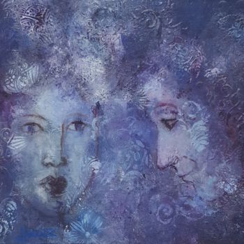 Painting titled "Le couple" by Jeanne Lorente, Original Artwork, Acrylic