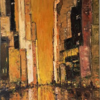 Painting titled "42 ème Rue" by Jeanne-Marie Delbarre, Original Artwork, Acrylic Mounted on Wood Stretcher frame