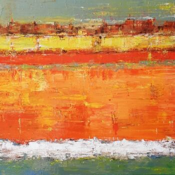 Painting titled "Littoral" by Jeanne-Marie Delbarre, Original Artwork, Acrylic Mounted on Wood Stretcher frame