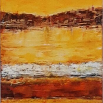 Painting titled "Littoral 1" by Jeanne-Marie Delbarre, Original Artwork, Acrylic Mounted on Wood Stretcher frame