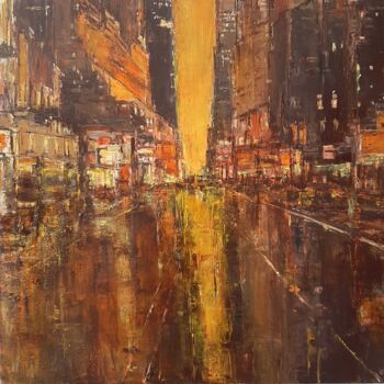 Painting titled "New York fauve" by Jeanne-Marie Delbarre, Original Artwork, Acrylic Mounted on Wood Stretcher frame